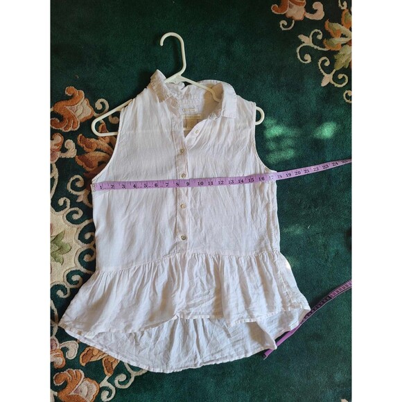Catherine Malandrino 100% Linen Minimalist Tomato Girl Clean Girl Top Small S - Picture 6 of 6